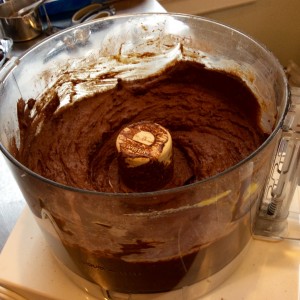 A well-blended batter ready for the baking pan. 